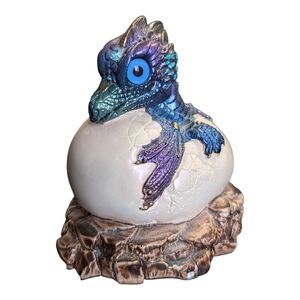 Mystical Dragon Egg Figurine - Blue and Purple